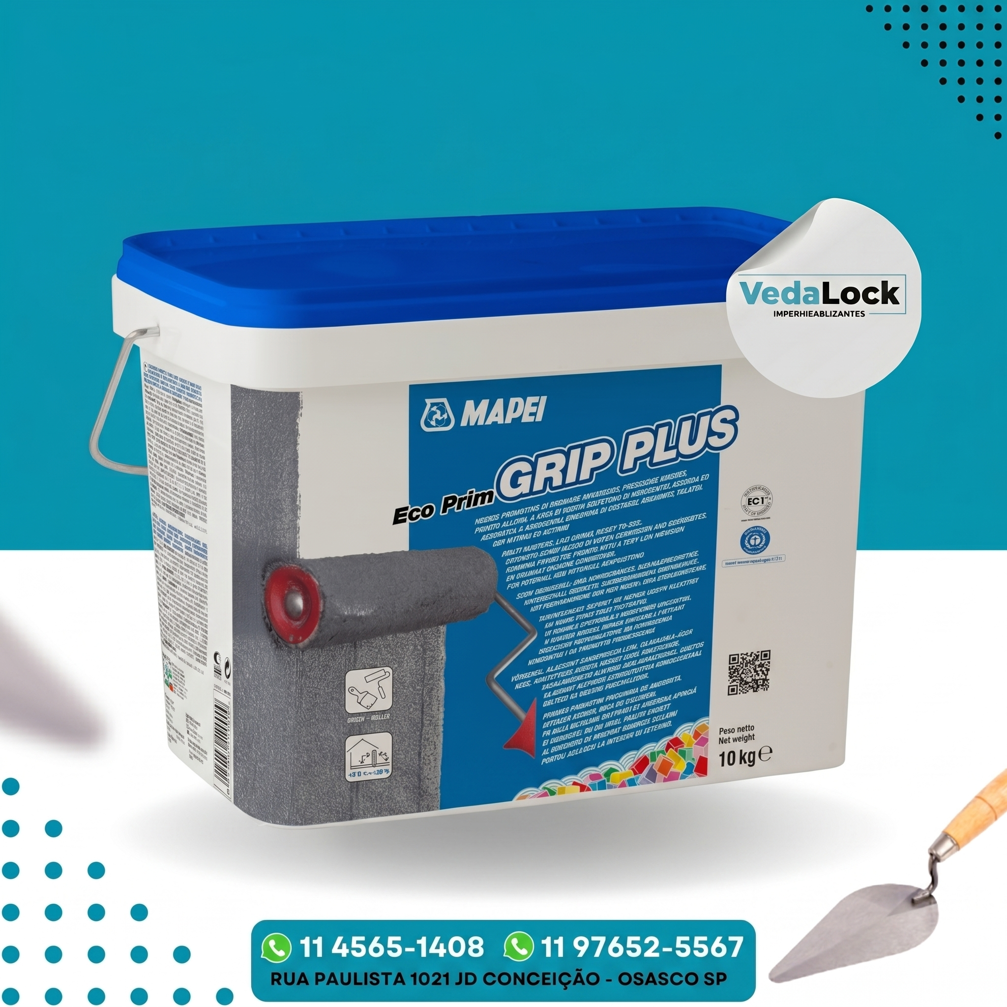 ECO PRIM GRIP PLUS BALDE 10KG - MAPEI
